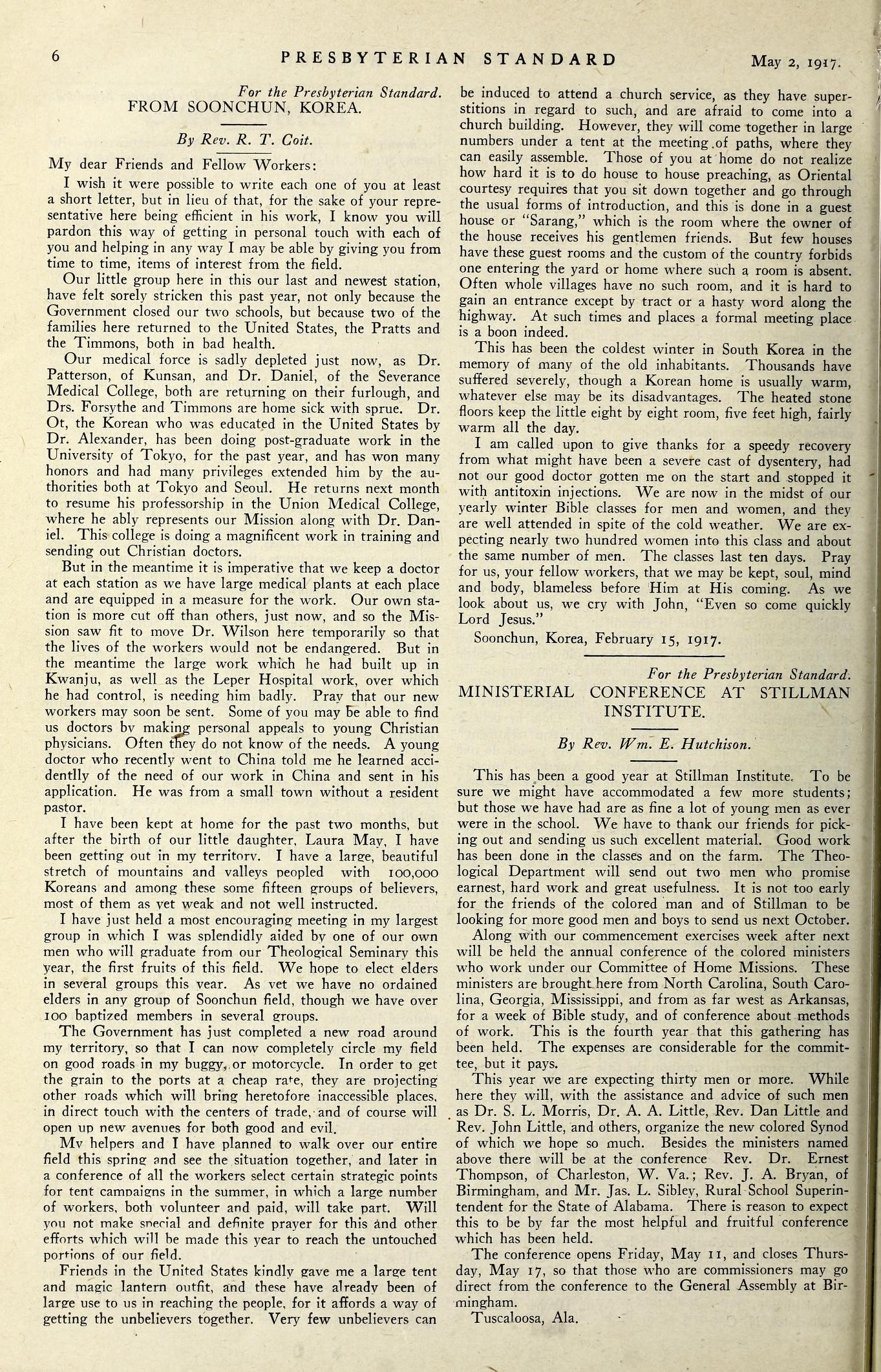 Ministerial Conference at Stillman Institute